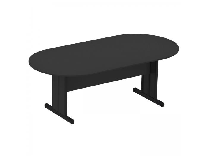 MESA REUNIÃO SEMI OVAL M15 PRETO