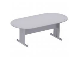 MESA REUNIO SEMI OVAL M15 CINZA CRISTAL