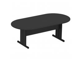 MESA REUNIO SEMI OVAL M15 PRETO